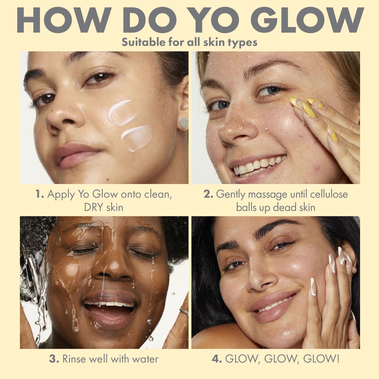 Wishful Mini Yo Glow AHA &amp; BHA Facial Enzyme Scrub 40 ML