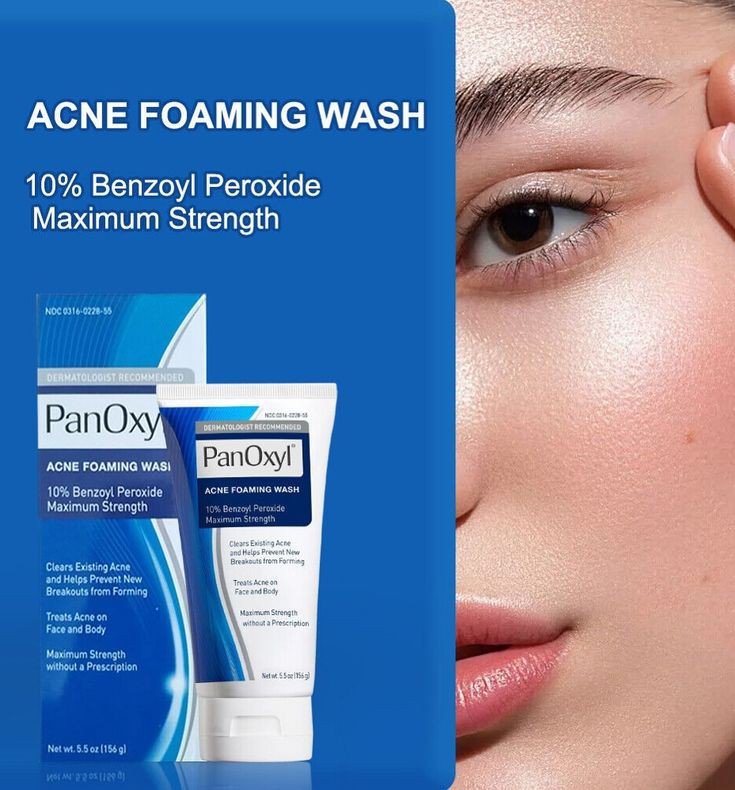 PanOxyl Acne Foaming Wash Benzoyl Peroxide 10% Maximum Strength.