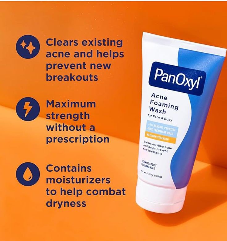 PanOxyl Acne Foaming Wash Benzoyl Peroxide 10% Maximum Strength.