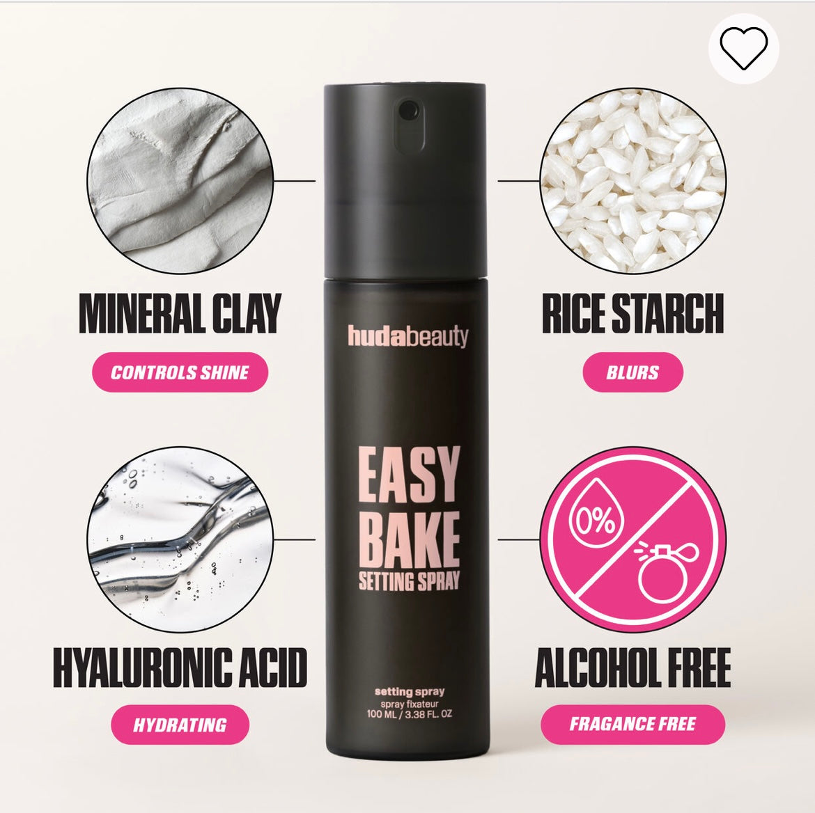 HUDA BEAUTY EASY BAKE SETTING SPRAY .