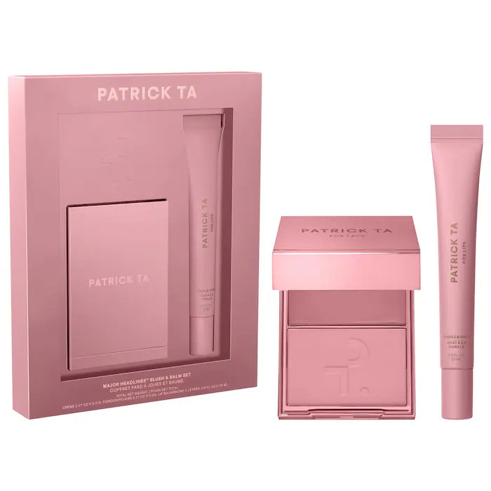 PATRICK TA Major Headlines Double-Take Crème & Powder Blush Duo & Lip Balm