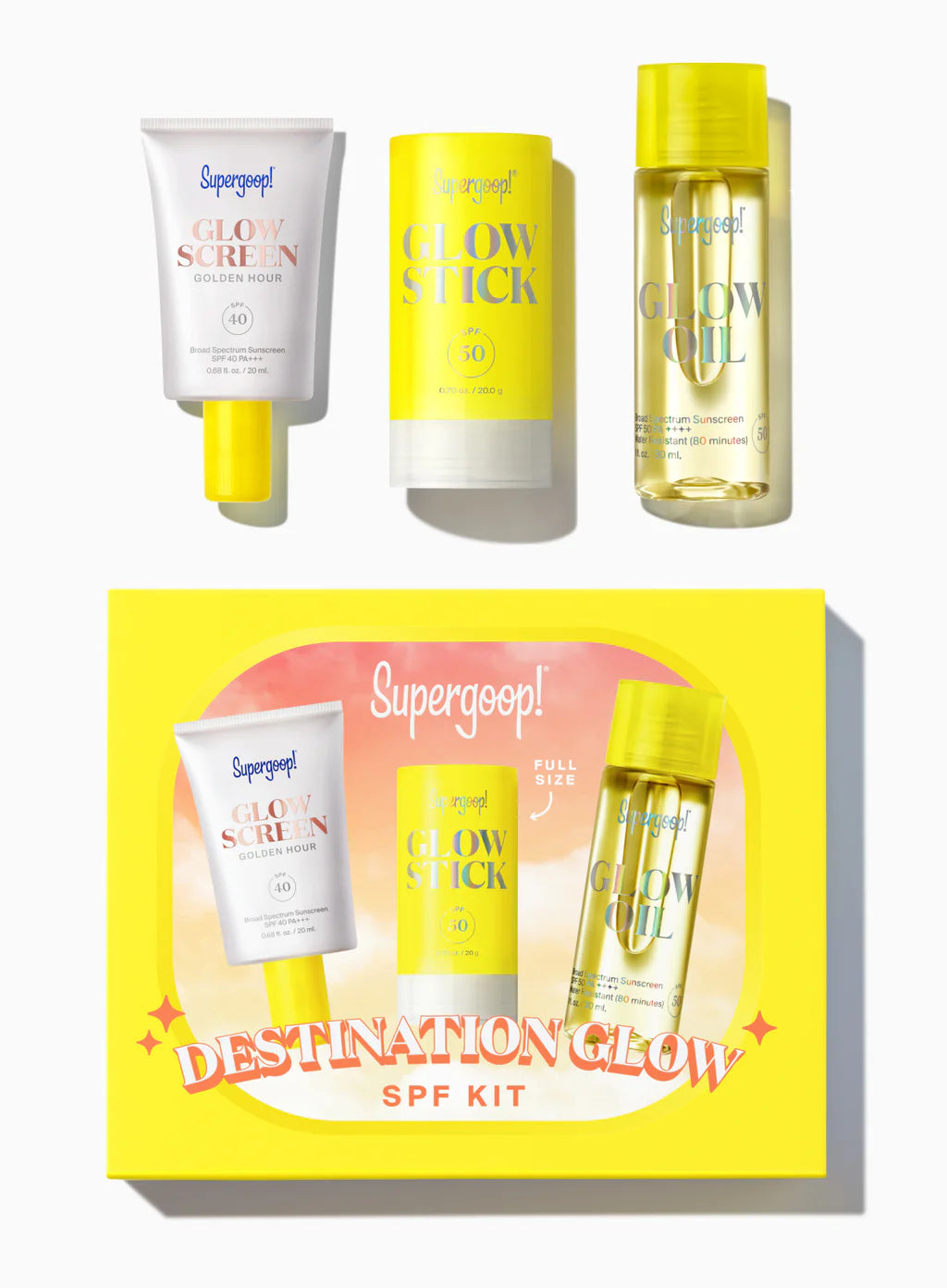Supergoop All Day Glow SPF set