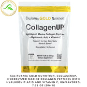 California Gold Nutrition CollagenUP, Hydrolysed Marine Collagen Peptides with Hyaluronic Acid and Vitamin C, unflavoured, 206 g