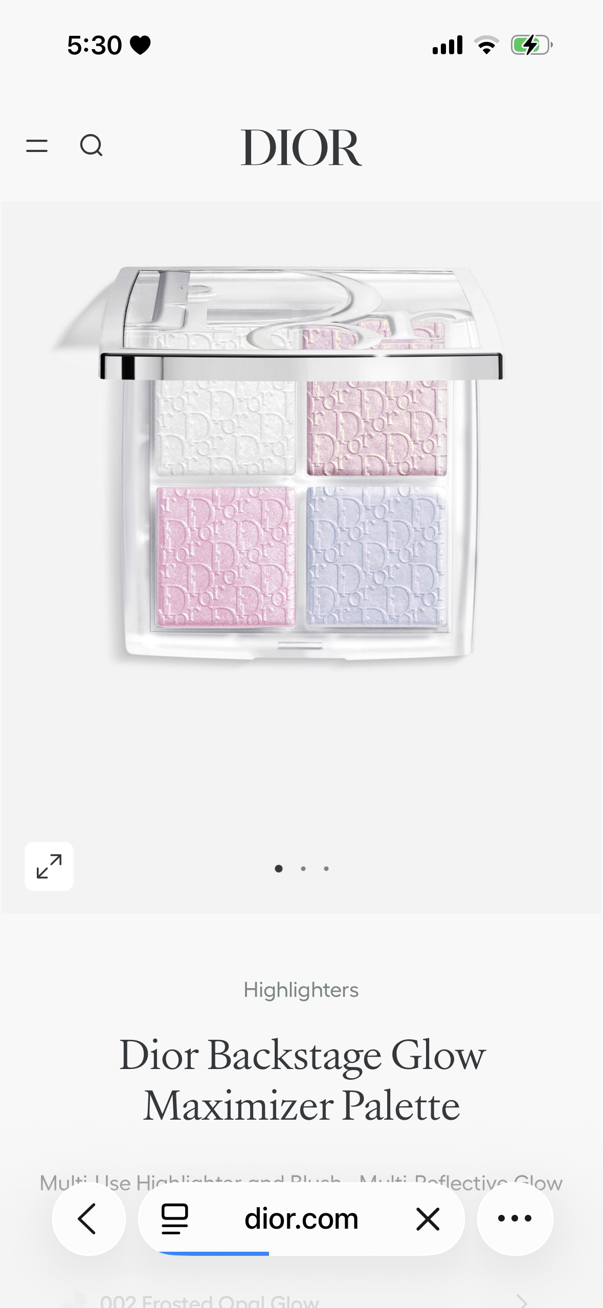 Dior backstage Blusher&Highlighter pallate