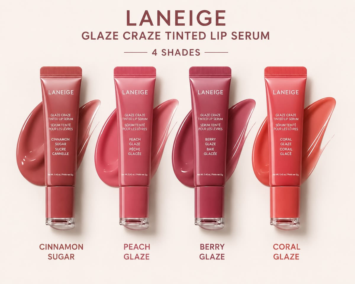 LANEIGE Glaze Craze Tinted Polypeptide Lip Serum Treatment 12 gm