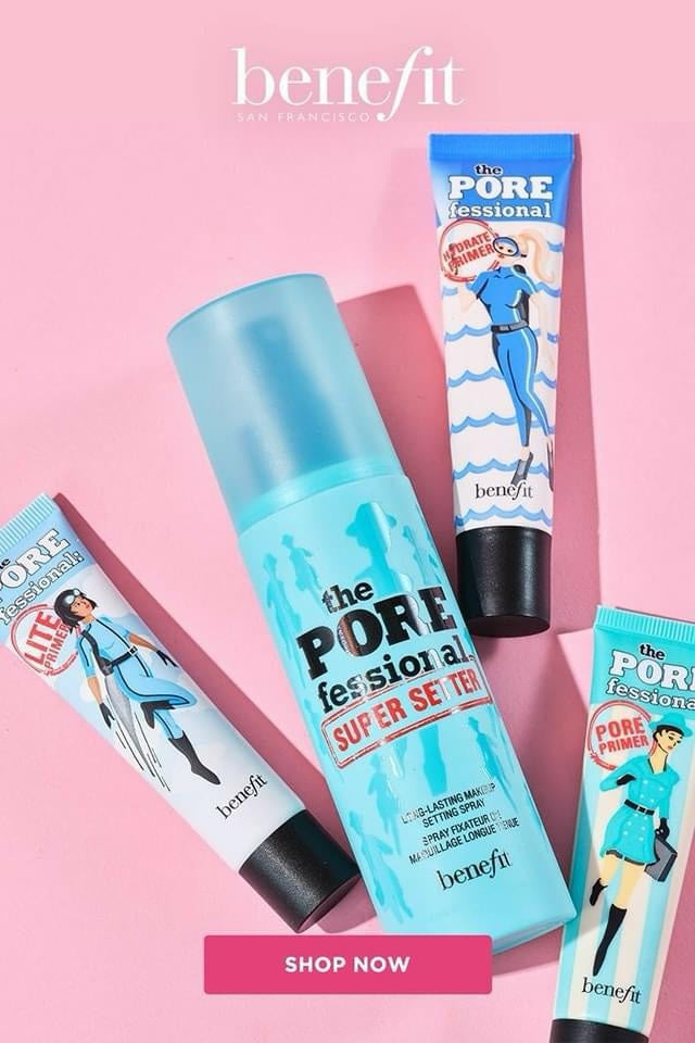 Benefit PORE MINIMIZER SQUAD (FACE PRIMER AND MAKEUP SETTING SPRAY TRIO SET)