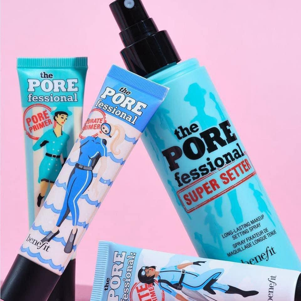Benefit PORE MINIMIZER SQUAD (FACE PRIMER AND MAKEUP SETTING SPRAY TRIO SET)