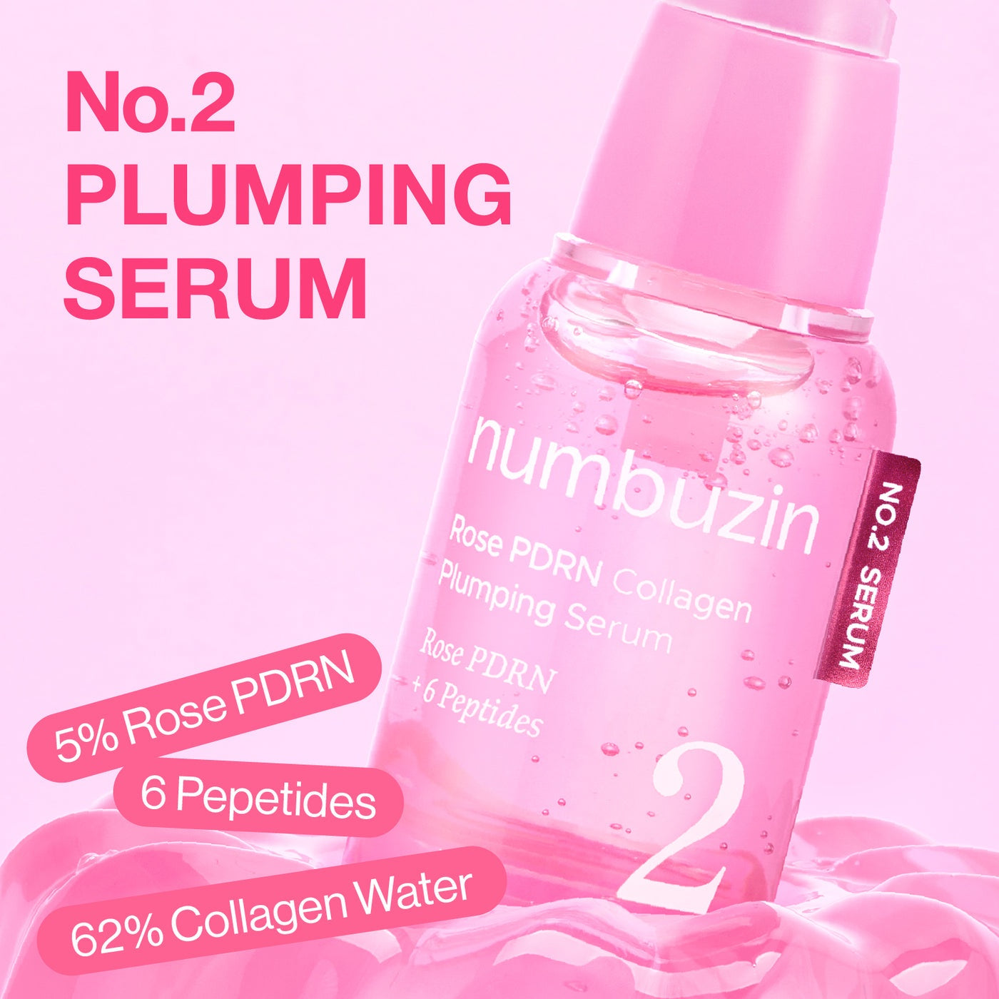 Numbuzin No.2 Rose PDRN Collagen Plumping Serum