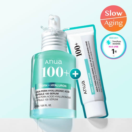 ANUA PDRN Hyaluronic Acid Capsule 100 Serum 30ml + Moisturizing Cream 30ml