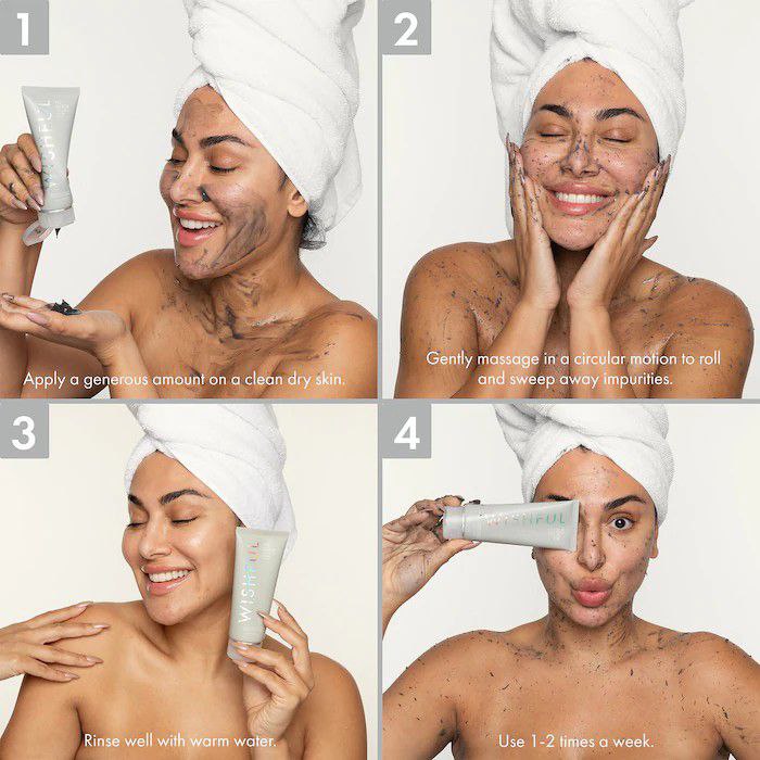 Wishful Yo Detox Charcoal Face &amp; Body Enzyme Scrub 100 ML