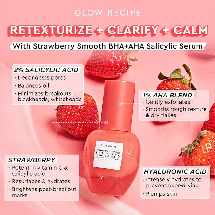 Glow Recipe Strawberry Smooth BHA + AHA Salicylic Acid Serum 30 ml